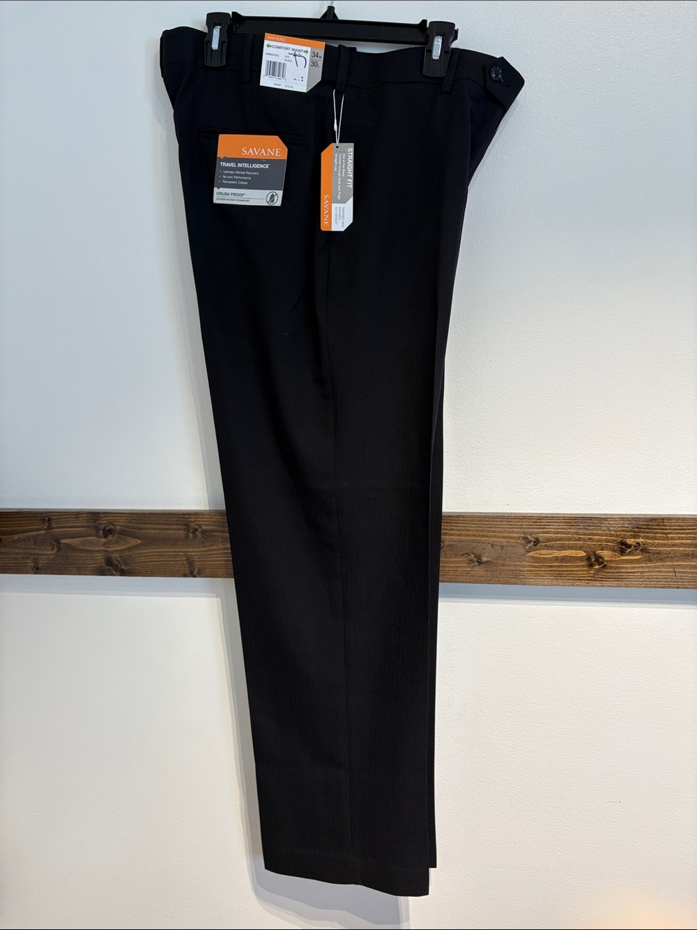 NWT 38/30 Savane Black Men's Dress Slacks
